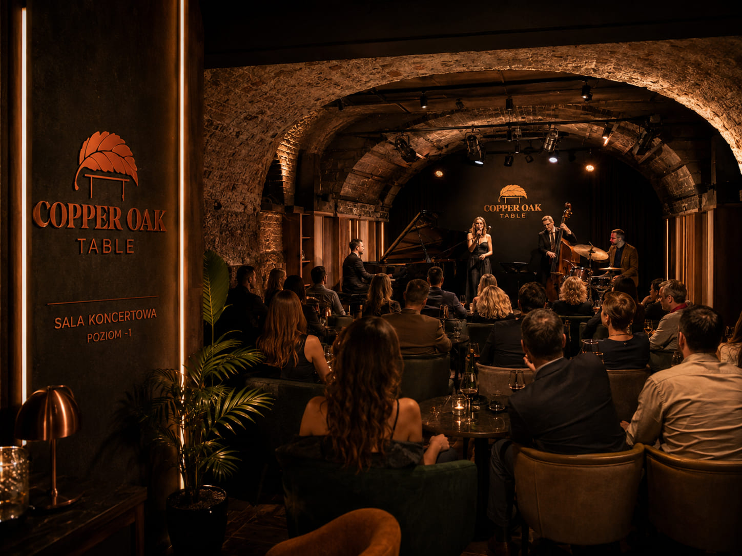 Publiczność podczas koncertu jazzowego w Copper Oak Table